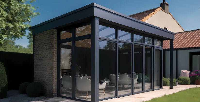 Veranda op maat met glazen wanden